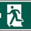 Sign Fire Exit Arrow Left Self Adhesive 400x150 (Per EACH)