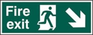 Fire Exit Arrow Down/Right Self Adhesive 400x150 (Per EACH)