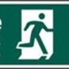 Fire Exit Arrow Down/Right Plas 600x200 (Per EACH)