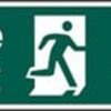 Sign Fire Exit Arrow Up/Right Plas 600x200 (Per EACH)