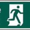 Sign Fire Exit Arrow Up Self Adhesive 600x200 (Per EACH)