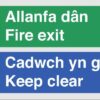 Sign Fire Exit Keep Clear English/Welsh Plas 300x150 (Per EACH)
