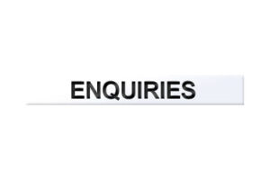 Sign 'Enquiries' 180x26mm Aluminium (Per EACH)