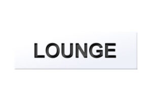Sign 'Lounge' 146x26mm Aluminium (Per EACH)