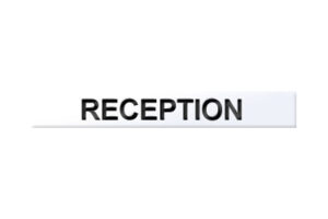 Sign 'Reception' 180x26mm Aluminium (Per EACH)