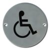 Pictogram Disabled 75mm Dia Polished Stainless (Per EACH)