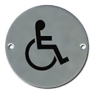Pictogram Disabled 75mm Dia Polished Stainless (Per EACH)