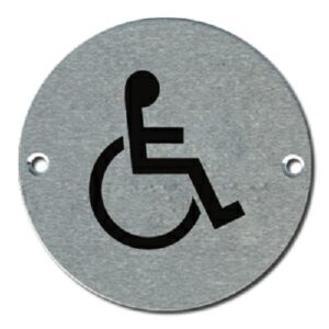 Pictogram Disabled 75mm Dia Aluminium (Per EACH)