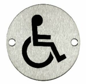 Pictogram Disabled 75mm Dia Stainless Steel (Per EACH)