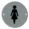 Pictogram Female 75mm Dia Polished Stainless (Per EACH)