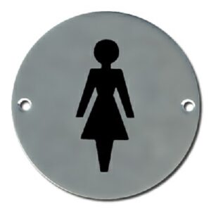 Pictogram Female 75mm Dia Polished Stainless (Per EACH)