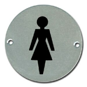 Pictogram Female 75mm Dia Aluminium (Per EACH)