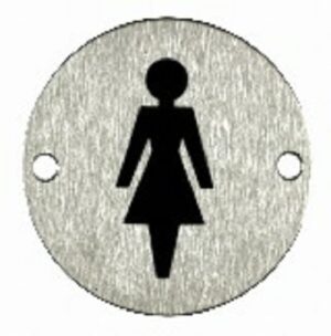Pictogram Female 75mm Dia Stainless Steel (Per EACH)