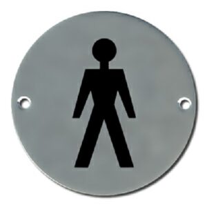 Pictogram Male 75mm Dia Polished Stainless (Per EACH)