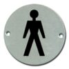Pictogram Male 75mm Dia Aluminium (Per EACH)