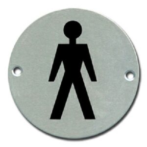 Pictogram Male 75mm Dia Aluminium (Per EACH)