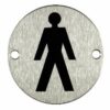 Pictogram Male 75mm Dia Stainless Steel (Per EACH)