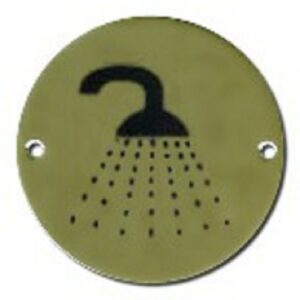 Pictogram Shower 75mm Dia Polished Brass (Per EACH)