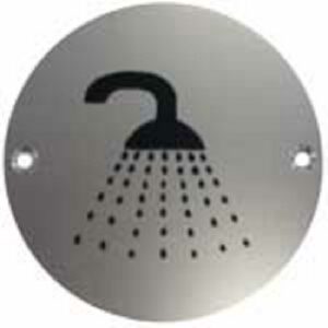 Pictogram Shower 75mm Dia Polished Stainless (Per EACH)
