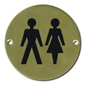 Pictogram Unisex 75mm Dia Polished Brass (Per EACH)