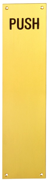 Push Plate 1.2mm 300x75mm 'Push' PB (Per EACH)