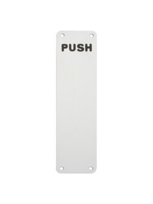 EUROSPEC Push Plate 1.5mm 300x75mm Radiused 'Push' SAA (Per EACH)