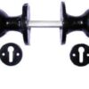 Ball Knob Furniture Rim/Mortice Black (Per SET)
