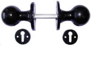 Ball Knob Furniture Rim/Mortice Black (Per SET)