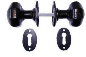 Octagonal Knob Furniture Rim/Mortice Black (Per SET)