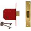 UNION J2134E-PL-3.00 5L Mortice Deadlock BS 80mm PB 20mm Throw (Per EACH)