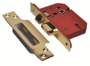 UNION J2203S-PB-3.0 3L Strongbolt Mortice Sashlock 81mm SB (Per EACH)