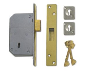 UNION B-3G110-PL-73 5 Det Mortice Deadlock 73mm Brass (Per EACH)