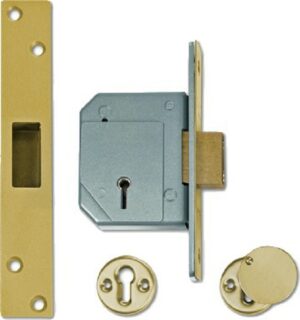 UNION B-3G114E-PL-67 5 Lev Mortice Deadlock 67mm 20mm Throw Brass (Per EACH)