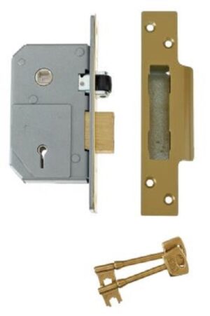 UNION B-3K74E-PL-67 5 Lev Mortice Sashlock 67mm 20mm Throw Brass (Per EACH)