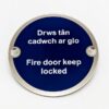 Fire Door Keep Locked Welsh/English 75mm Dia (Per EACH)