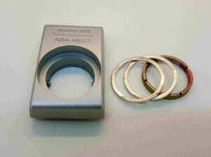 ADAMS RITE Cylinder Mounting Plate Escutcheon Silver (Per EACH)