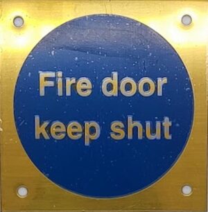 Fire Door Keep Shut' 70x70mm BP (Per EACH)