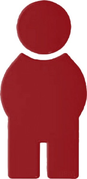 HEWI Male Pictogram 150mm x 3mm Acrylic Ruby Red (Per EACH)