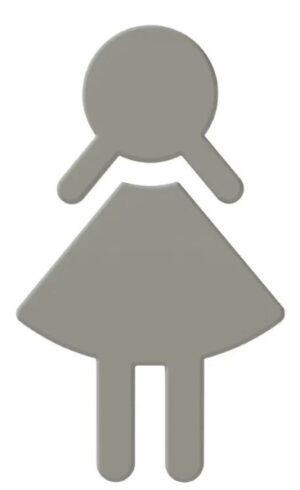 HEWI Female Pictogram 150mm x 3mm Acr Gy (Per EACH)