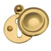 Escutcheon Key Round Covered Polished Brass (Per PAIR)