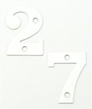 Numeral 50mm '2' Satin Aluminium (EACH)