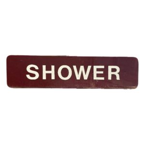 Acrylic Sign 'Shower' 235x60mm Burgundy (Per EACH)