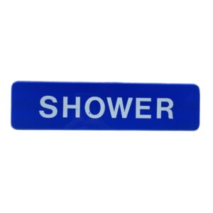 Acrylic Sign 'Shower' 235x60mm Midblue (Per EACH)