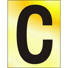 Letter 'C' 50mm Black On Ga (Per EACH)