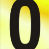 Numeral No 0 50mm Black On Gold (Per EACH)