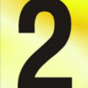 Numeral No 2 50mm Black On Gold (Per EACH)