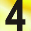 Numeral No 4 50mm Black On Gold (Per EACH)