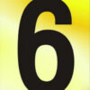 Numeral No 6/9 50mm Black On Gold (Per EACH)