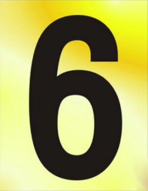 Numeral No 6/9 50mm Black On Gold (Per EACH)