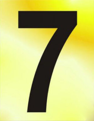 Numeral No 7 50mm Black On Gold (Per EACH)